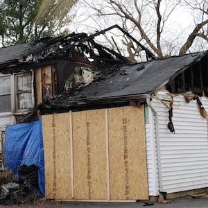 Fire damaged home