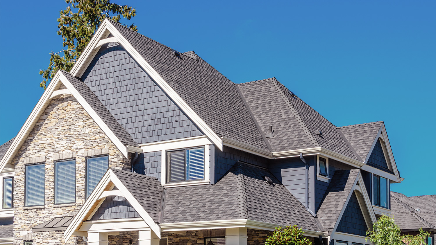 grey roof of house  