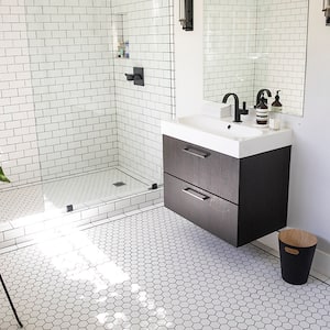 white tiled luxury bathroom