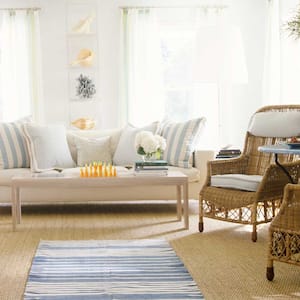 Living room decorated in a coastal style