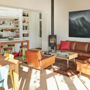 Interior of kitchen & living room at home