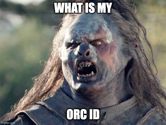 meme generator: lord of the rings Orc, caption "WHAT IS MY ORC ID"