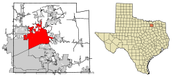 Location of McKinney in Collin County, Texas