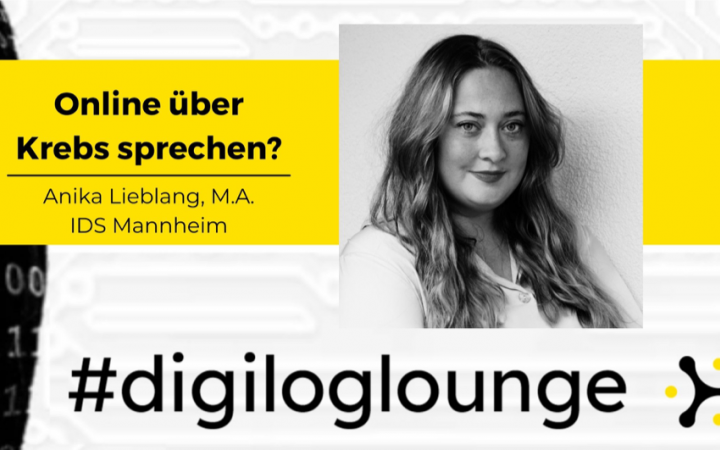 Zu sehen ist das Veranstaltungsbild der Digiloglounge mit Anika Lieblang 