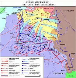 Kartskisse over tysk invasjon av Frankrike