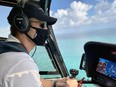 Mark Fleming, CEO of CalvinAir Helicopters, flies over Antigua, giving visitors a bird's-eye view of the island.