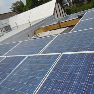 solar panels on a roof 