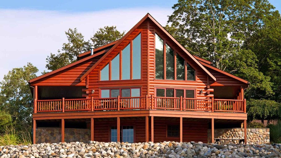 Modern cabin home exterior