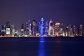 Doha skyline at night