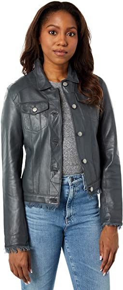 Alexa Trucker Jacket Burnished Leather