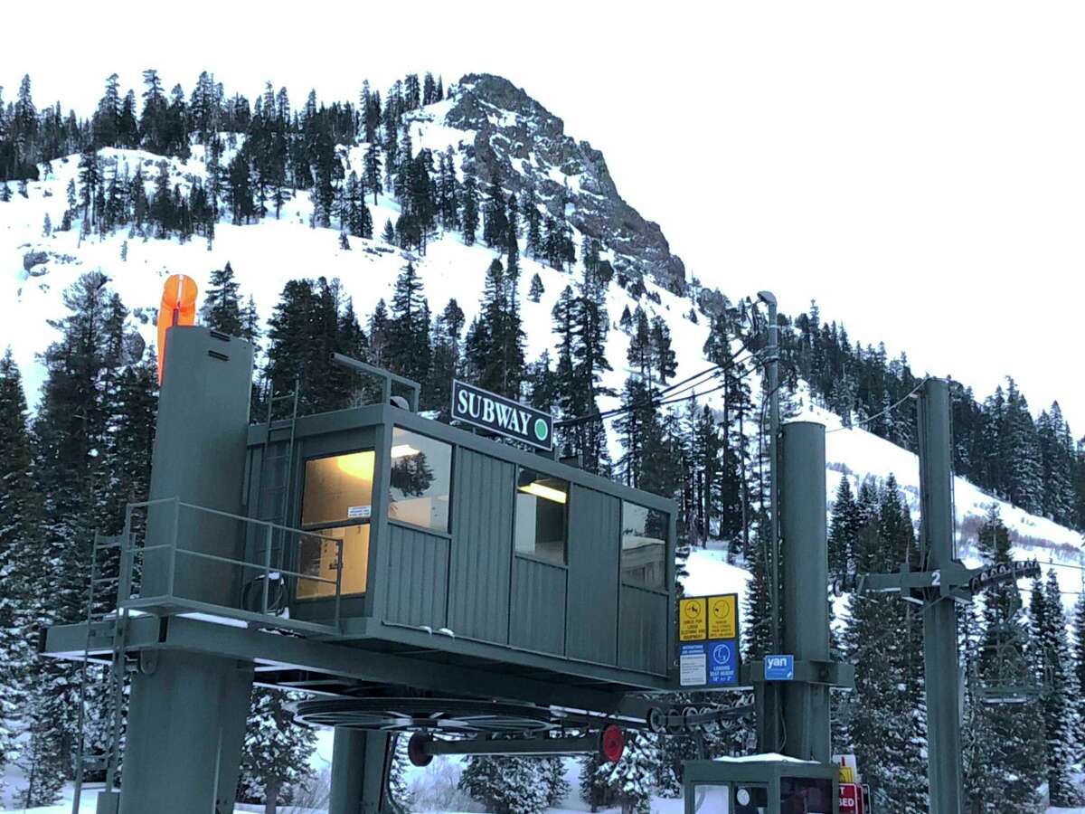 The chairlift at the bottom of the Subway ski run, near the site of the deadly avalanche occurred at Alpine Meadows Ski Resort in January 2020.