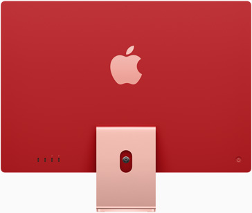 Zadná strana ružového iMacu