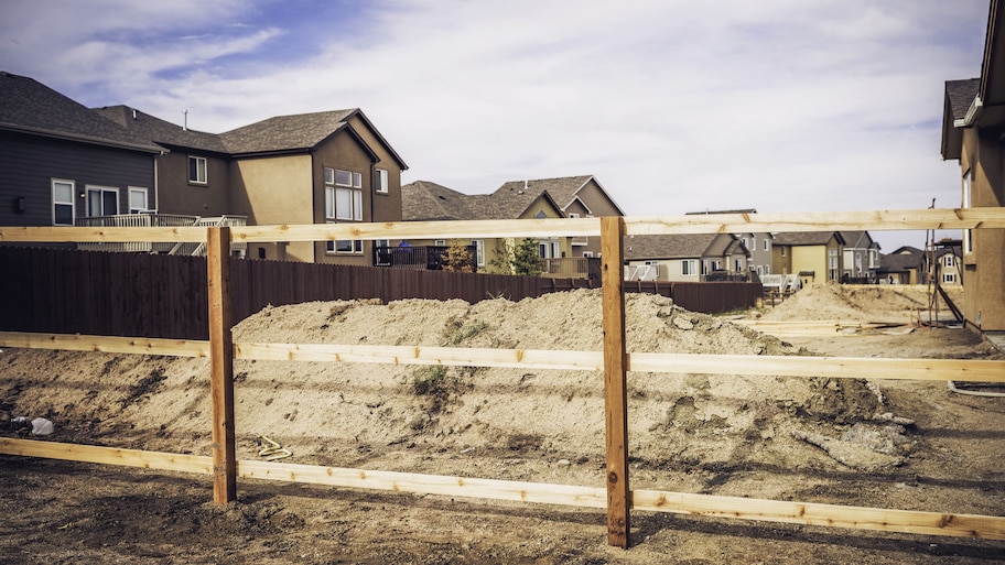 Fence rails installed when building new fence