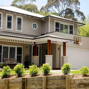 Gutters on luxury house in the suburbs