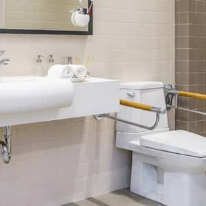 Interior of bathroom for the elderly people