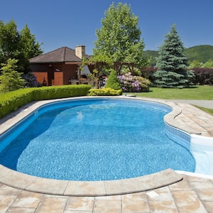 oval pool green landscape