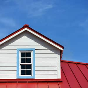 A red roof of a house 