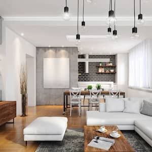 Lighting in a trendy open-concept apartment