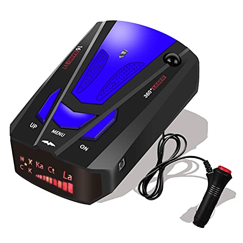 Laser Radar Detector for Cars, with Voice Prompt Speed, Vehicle Speed Alarm System,LED Display,City/Highway Mode,Auto 360 Degree Detection for Cars (Blue)