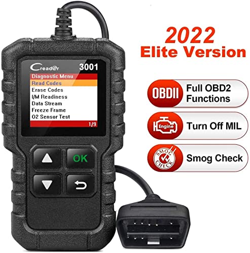 LAUNCH Creader 3001 OBD2 Scanner Code Reader Read & Erase Fault Codes Turn Off Check Engine Light O2 Sensor Systems Test DTC Lookup for All OBDII Protocol Cars Since 1996