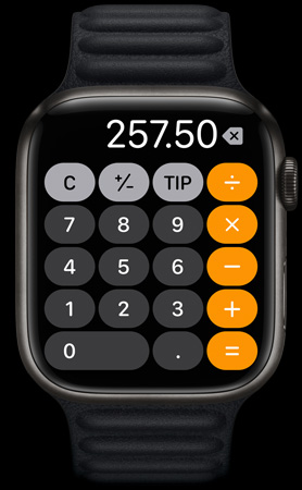 AppleWatch Series7 Displaying Calculator App