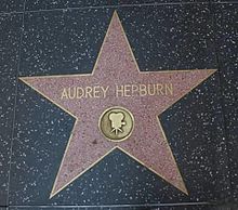 Hepburn is featured on Hollywood Walk of Fame.