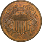 Two-cent piece first issued in 1864