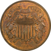 Bahagian depan syiling dua sen A.S. 1865