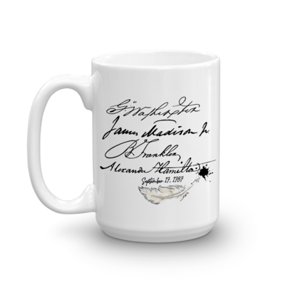 Founding Fathers U.S. Constitution Signatures White Mug