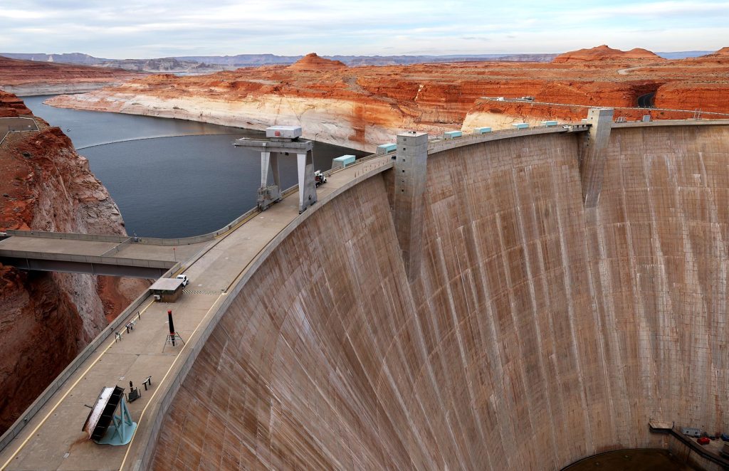 The Glen Canyon Dam at Lake Powell