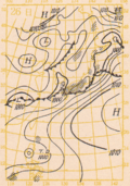 昭和28年6月26日9:00の地上実況天気図