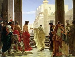 A depiction of Jesus' public trial