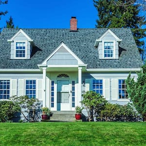 Gray cape cod house exterior