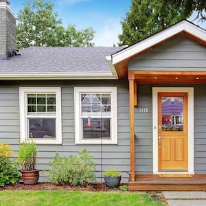  Gray house with small porch