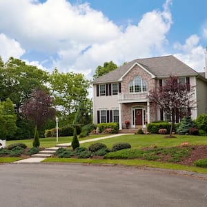 The exterior of a beautiful suburban house