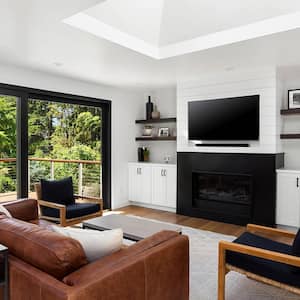 Beautiful living room with large skylight