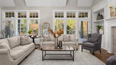 Living room in new traditional style luxury home