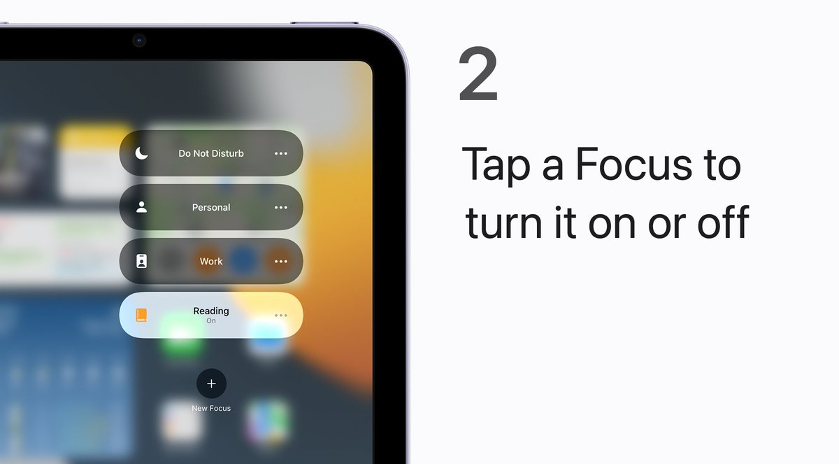 Step 2:
Tap a Focus in the list to turn it on or off.