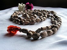 Japa mala (prayer beads) of Tulasi wood with 108 beads - 20040101-01.jpg