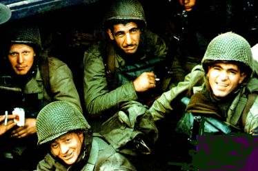 Photo: Army Rangers aboard landing craft at Normandy, June 6,1944. (Courtesy of Time Life Books,The American Story - World War II)