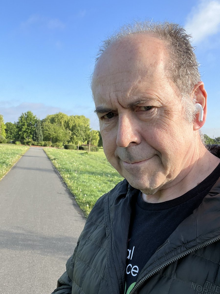 Me looking sleepy and grumpy on morning walk