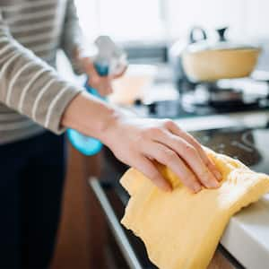 Clean kitchen yellow rag