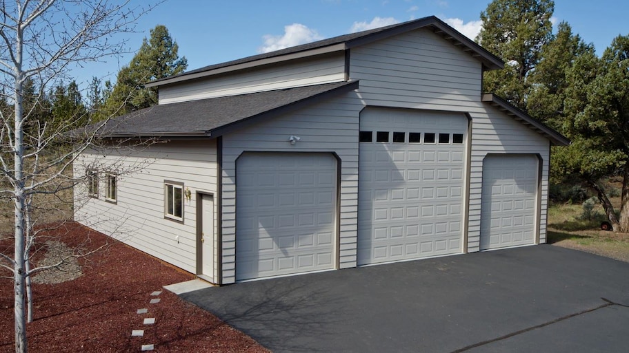 Exterior of an RV garage in a house