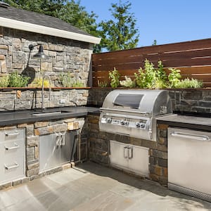 backyard patio with grill