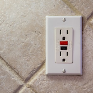 Close-up of a GFCI outlet