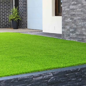 Modern house patio with artificial grass