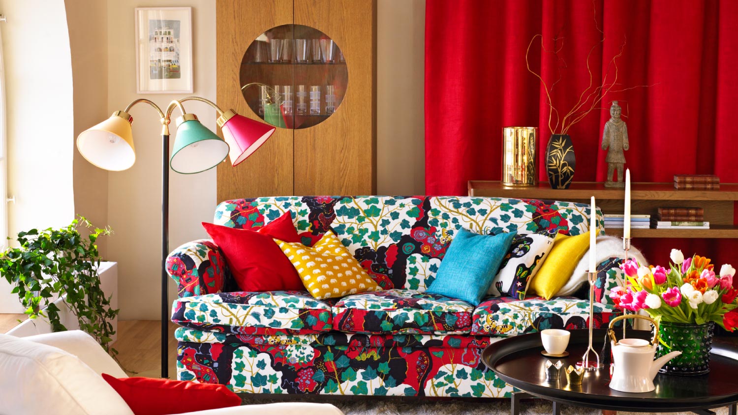 A colorful living room