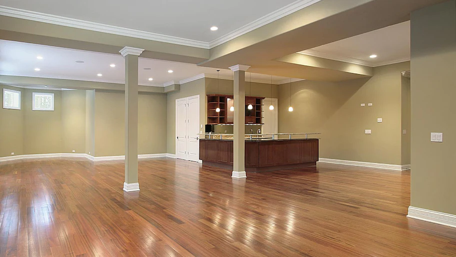 Basement with kitchen in new construction home