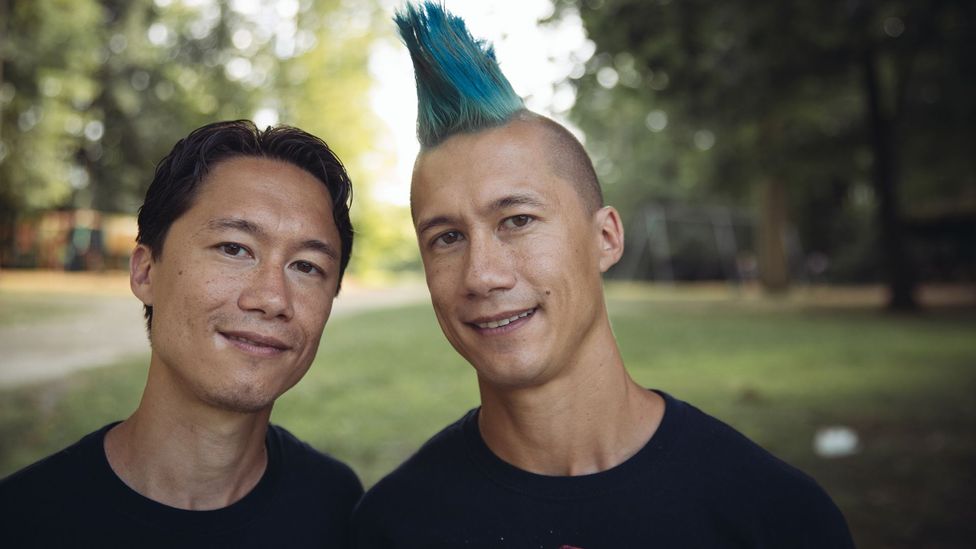 Identical twin brothers attend the Twins Days Festival in Twinsburg, Ohio (Credit: Josie Gealer/Getty Images)