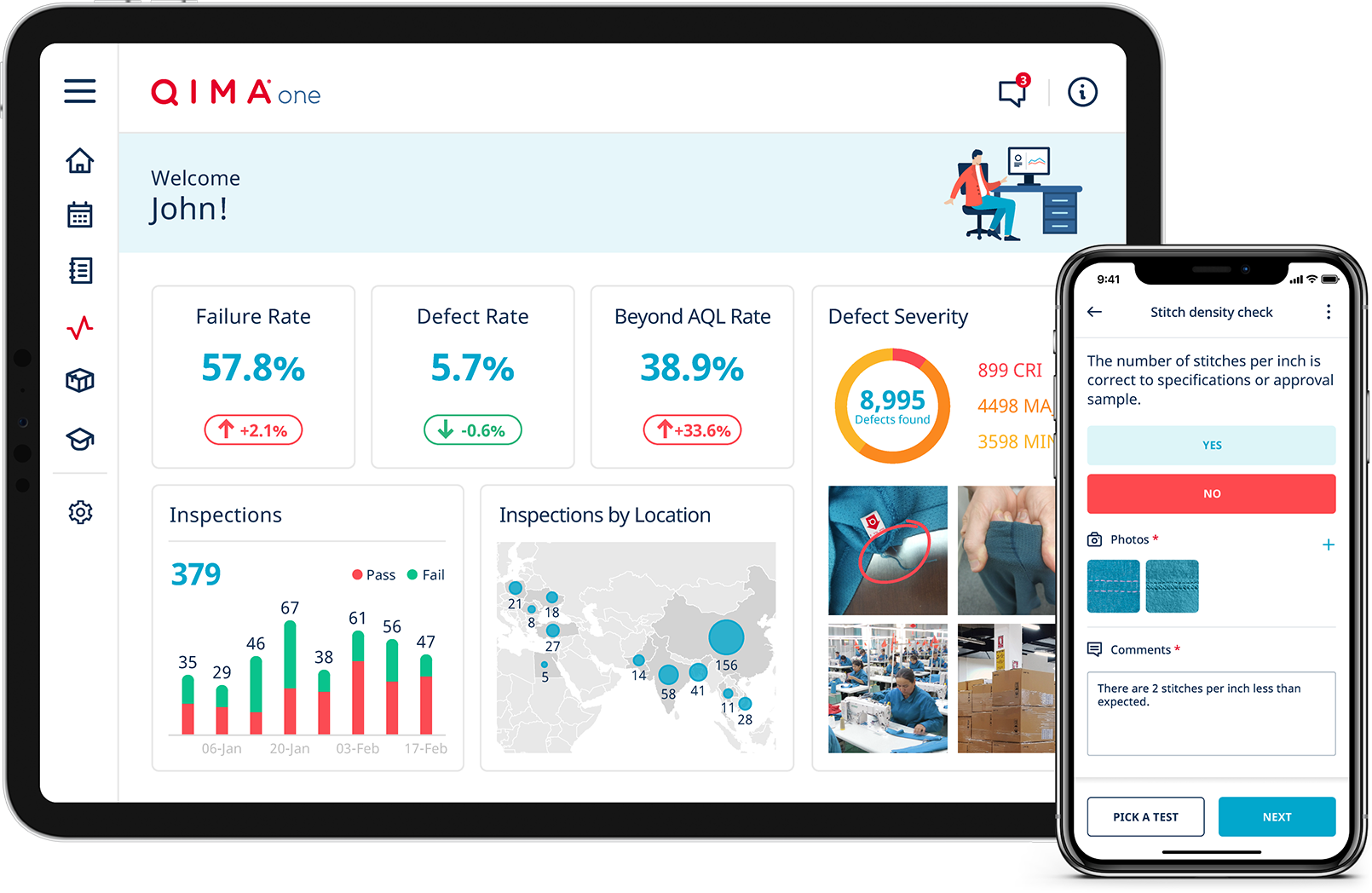 quality and compliance software dashboard for inspections